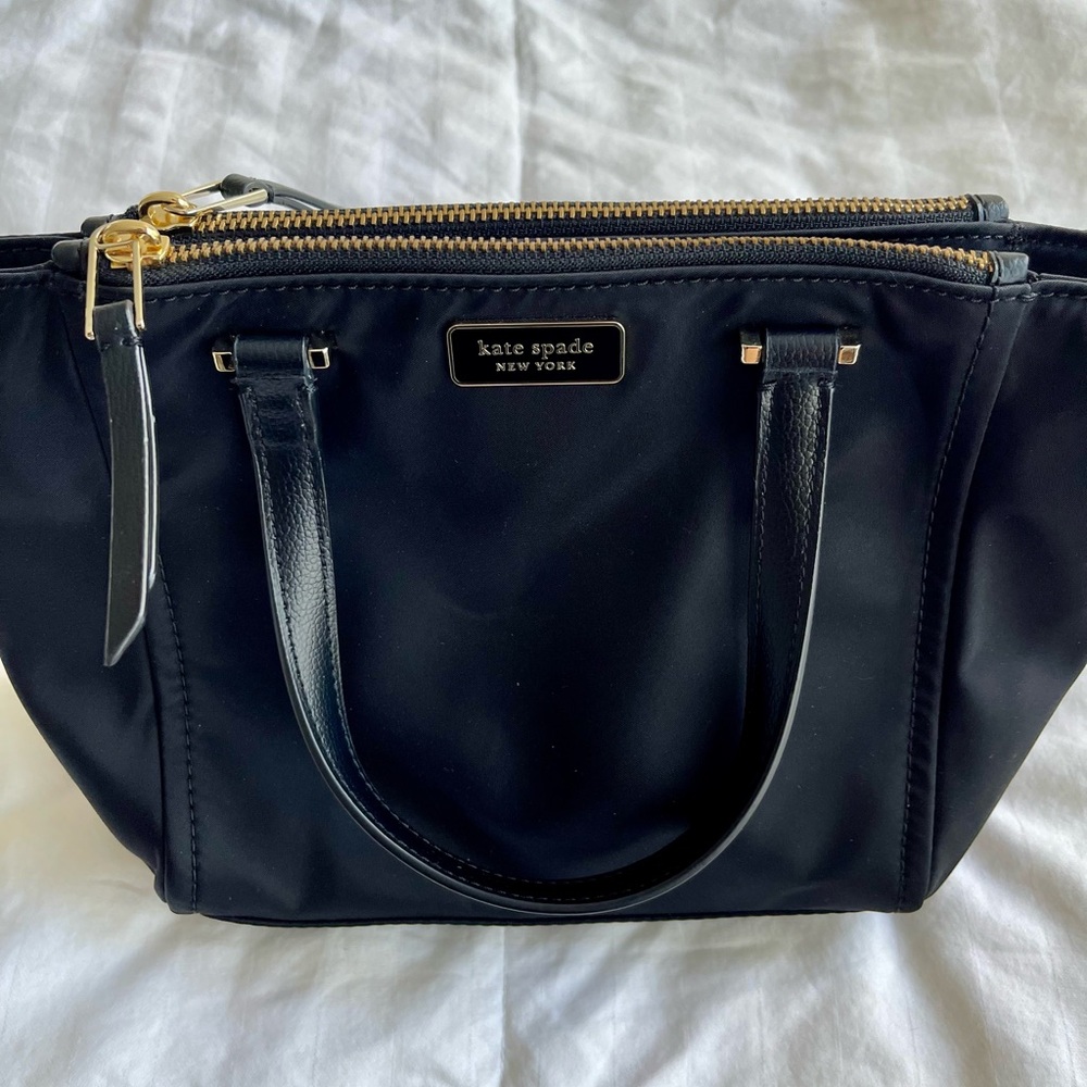 Kate Spade New York 
Nylon and Leather double zipper satchel